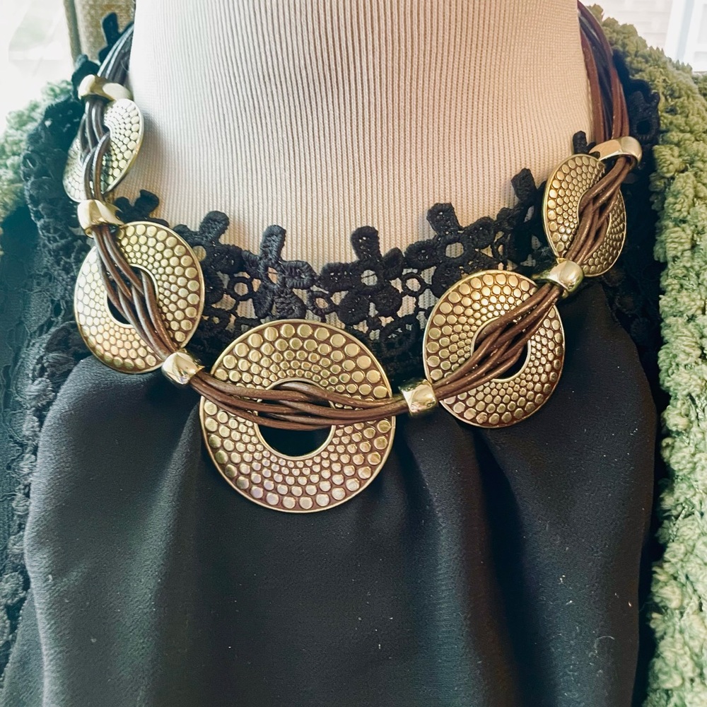 St. Thomas corded medallion necklace